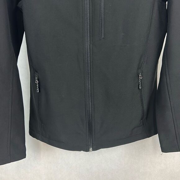 Swiss Tech Mens Softshell Jacket Sz Small Black Front Zip Hand Pockets - Picture 3 of 11